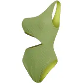 Speedo - Badeanzug für Damen, Ausschnitt, Strukturiert (Grün)