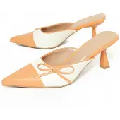 Montevita Zweifarbiger High Heel mit offener Ferse und geschlossener Spitze