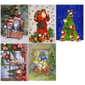 Apollo Adventskalender, A4, sortierte Weihnachtsmotive, Glitter oder Prägung