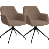 CLP 2er Set Esszimmerstühle Merlinda Teddystoff Stoff HBT: 85x58x60 cm braun