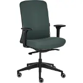 Beliani Bürostuhl Dunkelgrün Stoff Verstellbare Lendenwirbelstütze Verstellbare Armlehnen Drehbar Höhenverstellbar Ergonomischer Schreibtischstuhl