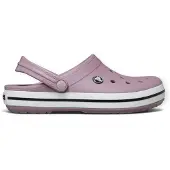 Crocs Clog "Crocband Clog", Damen, Gr. 43, Croslite, lila (dusty lila), kontrastfarbene Details, Schuhe Clog, Sommerschuh, Schlappen, Hausschuh mit zweifarbiger Laufsohle