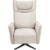 Home24 Relaxsessel - Microfaser / Metall - Hellgrau / Schwarz