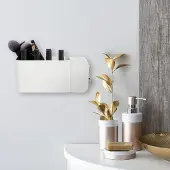 Northix Weißer selbstklebender Kosmetik-Organizer fürs Badezimmer, 4 Fächer