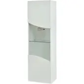 Merax Vitrinenschrank 35x50x165cm LED Wellenoptik Weiß