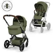 Cybex BALIOS S Lux Kombikinderwagen mit Falt-Liegewanne, Moss Green