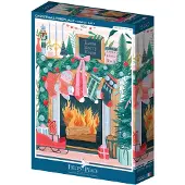 Pieces & Peace Weihnachts Kamin Puzzle - 500 Teile Puzzle Spiel