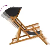 vidaXL Liegestuhl 4 pcs 3 Position Massives Eukalyptus Holz Schwarz