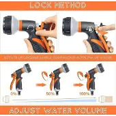 Famanu Gartensprayer Set von 2 - 8 einstellbare Sprühmodi, Hochdruckhandsprayer, orange