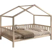 Vipack Hausbett >Dallas< in Natur, Kiefer - 210x170x147cm (BxHxT)
