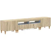 Syfax 3-teiliges LED TV Regal Sonoma-Eiche Holzwerkstoff