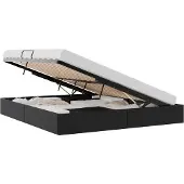 vidaXL Aufbewahrungsbett mit Speicher Schwarz 193 x 203 cm Kunstleder