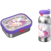 Mepal Lunchbox "Edelstahl-Lunchset Campus 2er Set", lila (unicorn glow), B:2cm H:2cm L:2cm, Lebensmittelaufbewahrungsbehälter, Lunchbox, Spülmaschinenfest