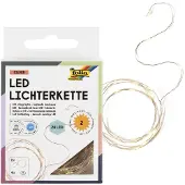 Folia - lichtslinger LED, 20 LED's, 2,20 m, op batterijen, pak van 2 stuks