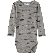 Name it Langarmbody "NBMWANG WOOL RIB LS BODY AOP NOOS" aus reiner Merinowolle, weich und wärmend