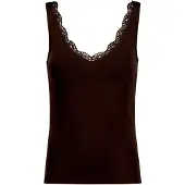 Zero Trägertop mit Spitzenkante in Chocolate Plum | Gr.: 40
