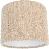 QAZQA Stofflampenschirm Beige mit Bouclé-Stoff 18/18/14