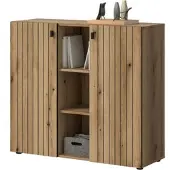 Inn.Furn FLURKOMMODE Evoke Eiche 106 cm, Schuhschrank mit eingefräster Rillenoptik