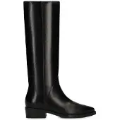 Manfield Schwarze Lederstiefel | Größe 41
