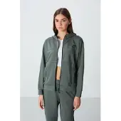 Tommy Life Damen Kapuzen-Zip-Pullover- und Hosen-Set