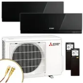 Mitsubishi Multisplit Klimaanlage | MSZ-EF | 2,5 + 3,5 kW | Black | Quick-Connect