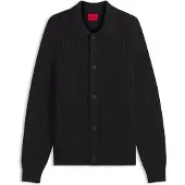 HUGO Cardigan aus Schurwoll-Mix mit Hemdkragen Grösse S
