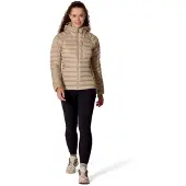 Rab - Daunenwanderjacke aus recycelter Daune - Microlight Alpine Hoody W Army für Damen - Größe L - Khaki