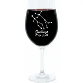 Glaskoch B. Koch jr. GmbH + Co. KG Leonardo Weinglas 400 ml, Motivglas, Sternbild Zwillinge, Geschenk, Stimmungsglas mit Gravur, Moodglas, 22 cm