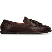 Manfield Dunkelbraune Leder-Loafer mit Quasten | Größe 39