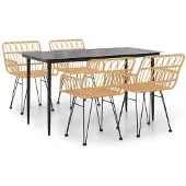 Helloshop26 - 5-teiliges Essset für den Außenbereich Gartenmöbel Rattan-Kunstharz