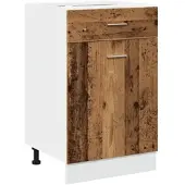 Helloshop26 - Praktischer Küchenschubladenschrank mit Stauraum 50 x 46 x 81 cm in Antikholz