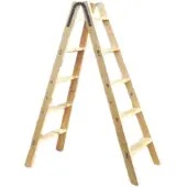 Proregal Maler-Stufenleiter Germany | 2x12 Stufen | 3,26m Länge | Eimerhaken | Holzleiter Klappleiter