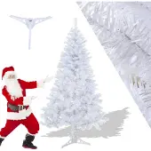 Eikuavons Künstlicher Weihnachtsbaum Tannenbaum, PVC Nadeln Metallständer & Klappsystem Christbaum Weiß 120cm
