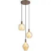 QAZQA Design-Pendelleuchte Dunkelbronze 3-flammig - Ard