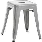 DELUKE Hocker FULDA 40x40x46cm Metall Silber Küchenhocker Esszimmerhocker Stapelhocker