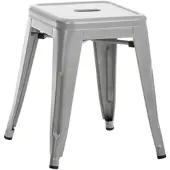 DELUKE Hocker FULDA 40x40x46cm Metall Silber Küchenhocker Esszimmerhocker Stapelhocker