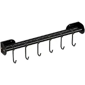 Markenlos Wandmontierter Utensilienhalter Kohlenstoffstahl mit glatter Oberfläche, passend für moderne, traditionelle und minimalistische Innenräume (40 cm)