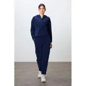 Tommy Life Übergroßes Kapuzen-Zipper-Trainingsanzug-Set