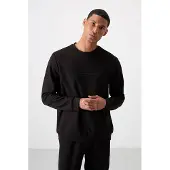 Tommy Life Bedrucktes Fleece-Sweatshirt- und Hosen-Set