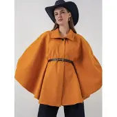 Big Dart Gürtel-Tweed-Cape-Mantel
