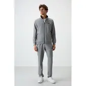 Tommy Life Herren Strick-Fleece Sweatshirt und Hose Set