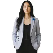 Cavani Damen-Blazer mit blauem Karo-Woll-Mix aus Fischgrät-Tweed – Caridi