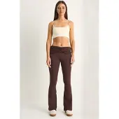 Bianco Hoch geschnittene Bootcut-Leggings