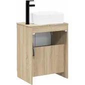vidaXL Badezimmermöbel-Set Sonoma-Eiche Holzwerkstoff