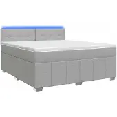 vidaXL Boxspringbett mit Matratze Hellgrau 140 x 190 cm Stoff