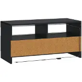 vidaXL LED-TV-Schrank Schwarz Holzwerkstoff