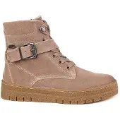 Marco Tozzi Taupe Stiefel mit Fellfutter aus echtem Leder - 40