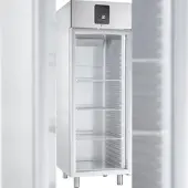 Kbs Gastrotechnik Edelstahl-Gewerbekühlschrank KU 722 G GN 2/1 mit Glastür