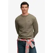 Superdry für Herren. M6010973A Langärmliges Slub-Waffel-Shirt in Grün (L), Lässig, Baumwolle