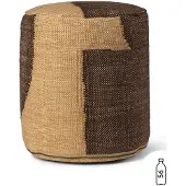 Ferm Living Forene Cylinder Pouf Tan/Chocolate - , Braun / Rost, Stoff / Textil